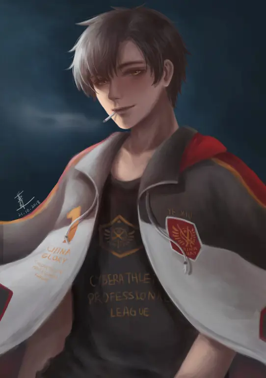 Karakter utama Ye Xiu dalam anime The King’s Avatar Gambar karakter Ye Xiu