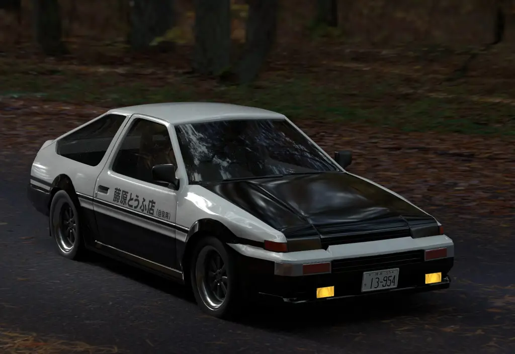 Mobil Ikonik dalam Initial D Gambar mobil AE86 Trueno yang dikendarai Takumi Fujiwara