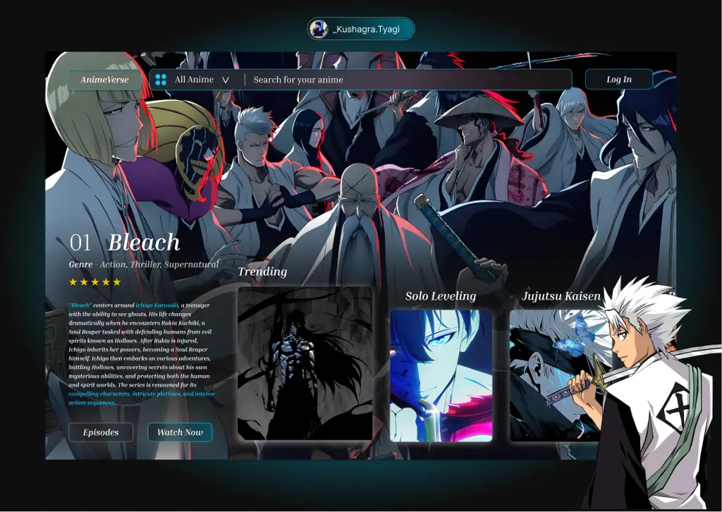 Antarmuka situs streaming anime