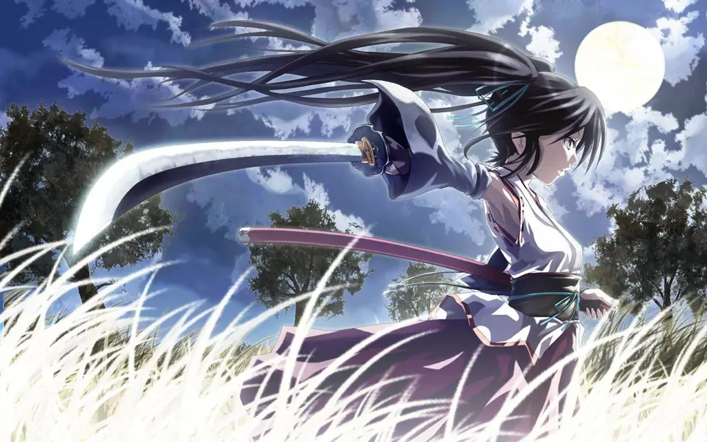 Ilustrasi Pedang Samurai Pedang Samurai Bergaya Anime
