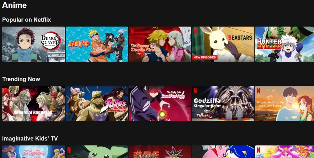 Gambar yang membandingkan berbagai layanan streaming anime terbaik