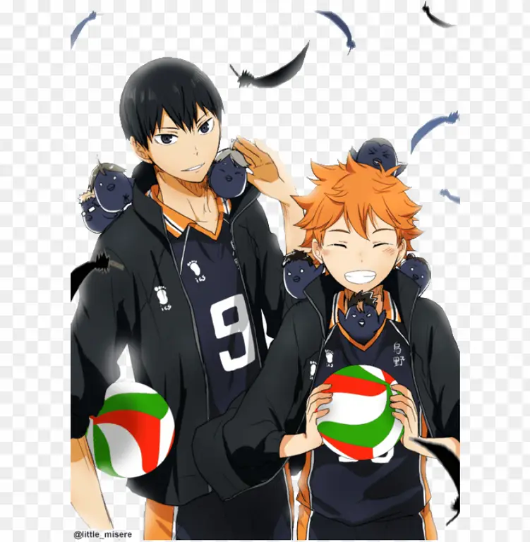 Hinata dan Kageyama, duo andalan Karasuno Gambar Hinata dan Kageyama