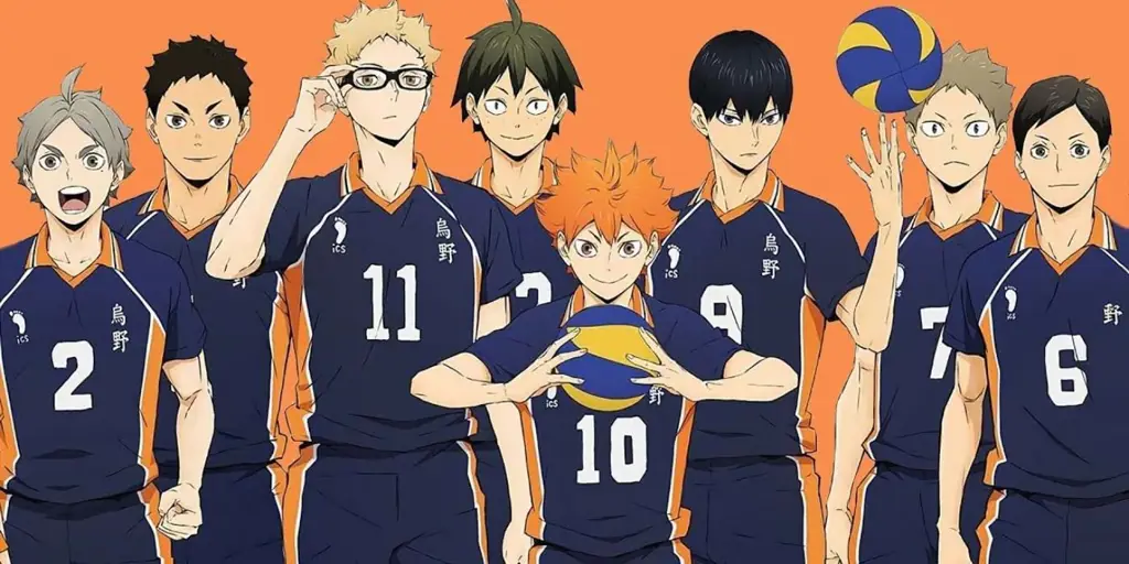 Pertandingan voli yang menegangkan dalam Haikyuu!! Gambar pertandingan voli Haikyuu!!