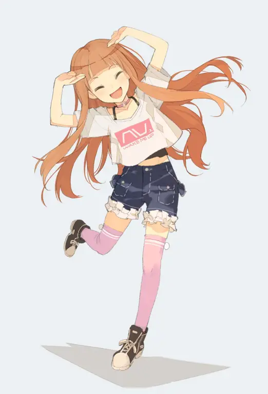 Ekspresi lucu karakter anime Gambar gadis anime yang bahagia